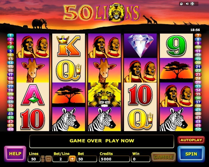 Игровой автомат «50 Lions» в казино Вулкан 777