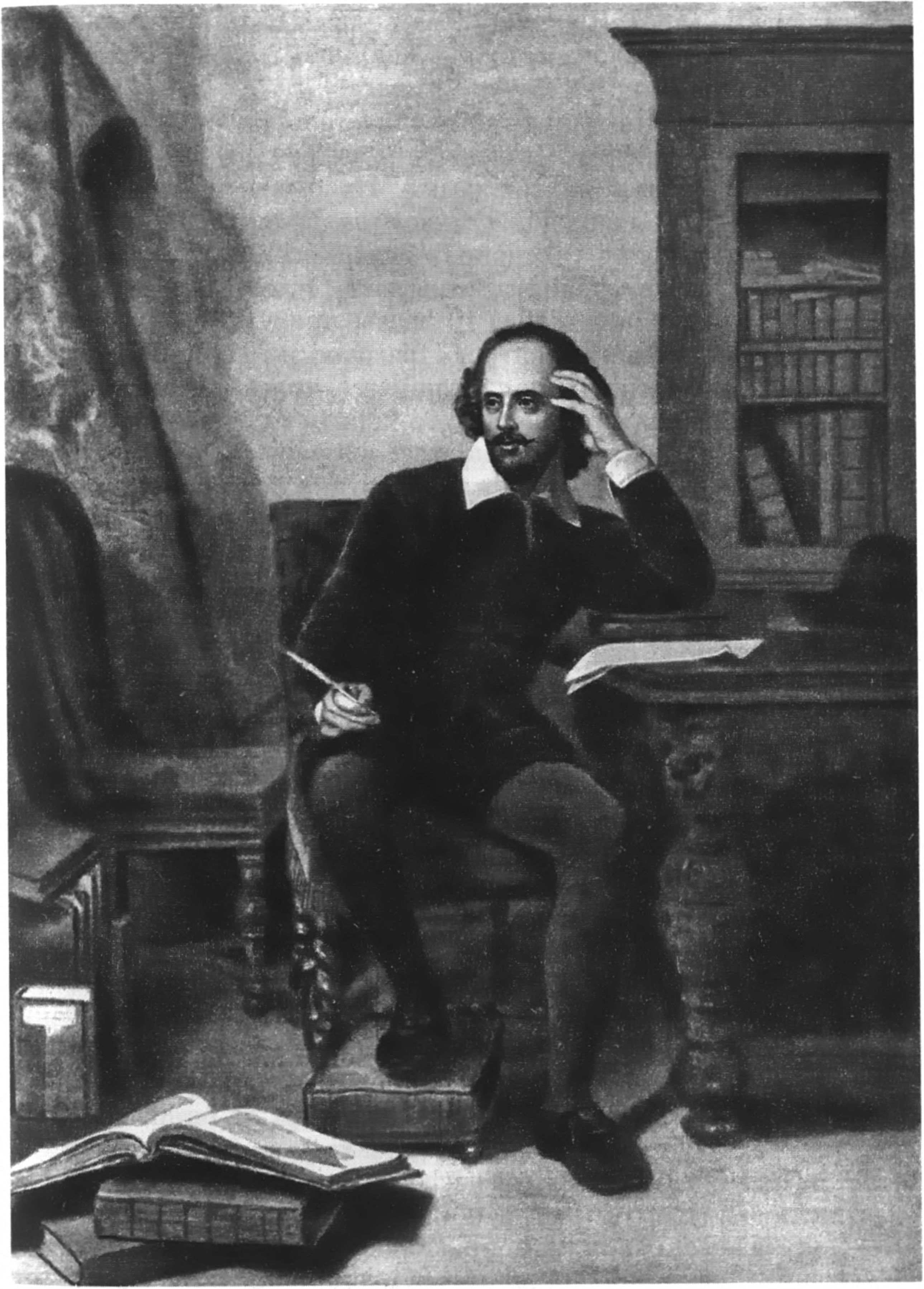 Так представлял себе Шекспира за работой в кабинете художник XIX века Джон Фэд. Книги, книги...