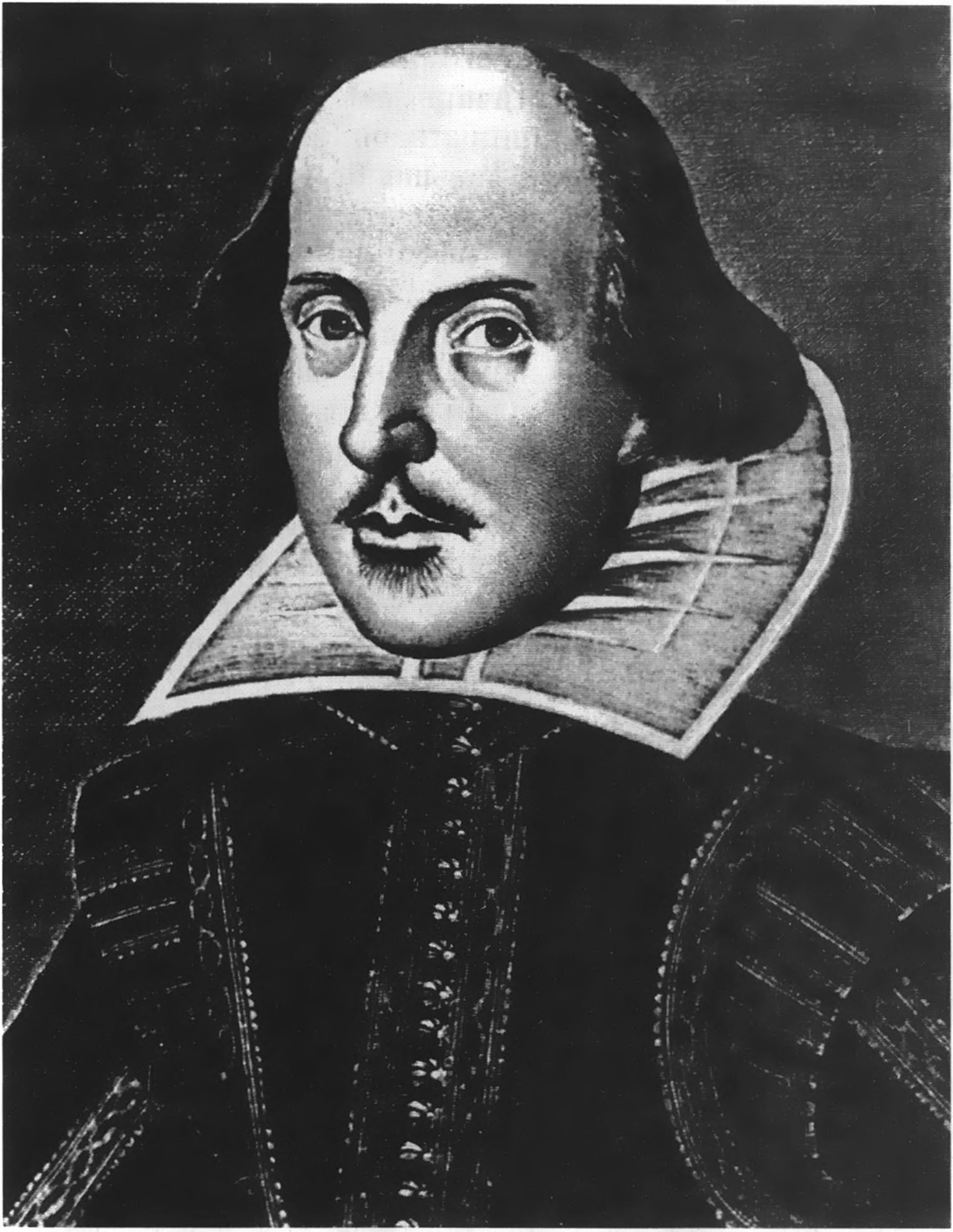 Шекспир. Гравюра М. Дройсхута в Первом фолио. 1623 г.