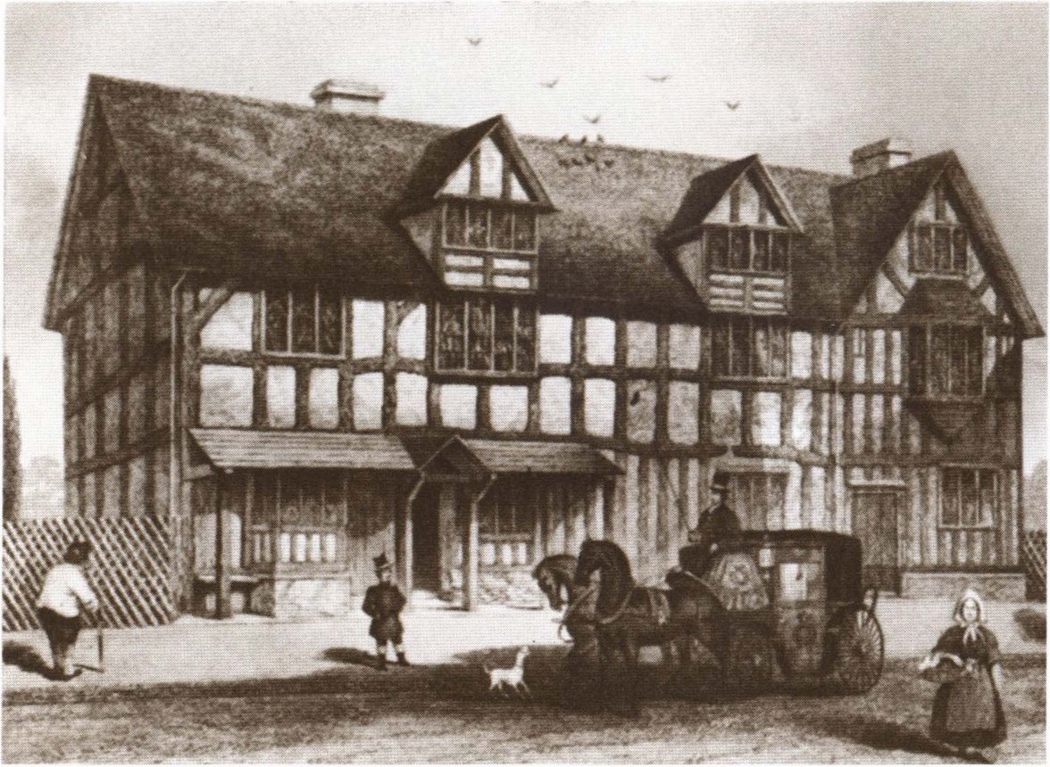 Дом Шекспира в Стрэтфорде после реставрации, предпринятой в 1857—1864 годах