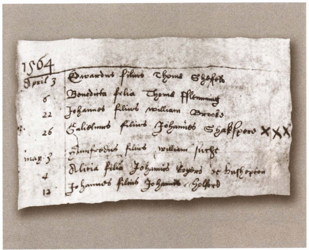 Запись о крещении, датированная 26 апреля 1564 года